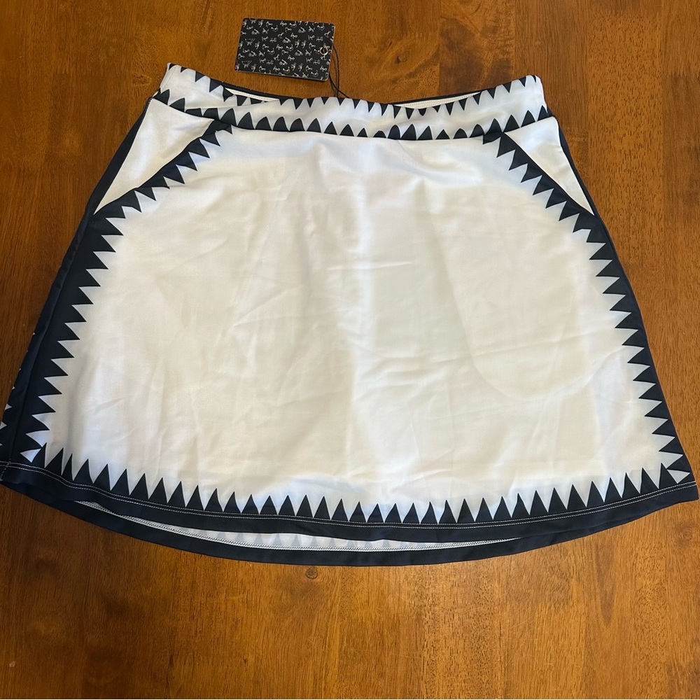 Acegolfs “Baroque” Black and White Geometric Women's Golf Athletic Skirt